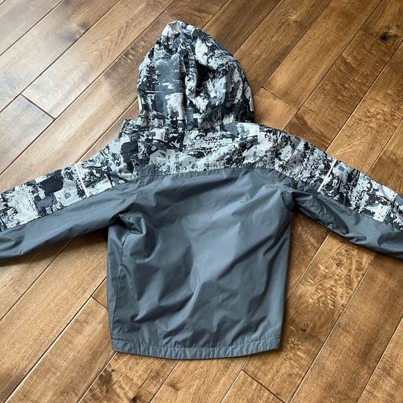 Like new boys LONDON FOG spring jacket black/grey with bright green lining sz 10 - Picture 2 of 4